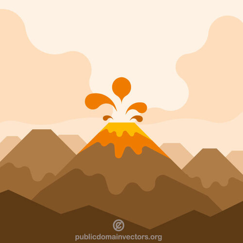 Volcano eruption clip art