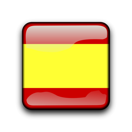 Botão brilhante vector com bandeira espanhola