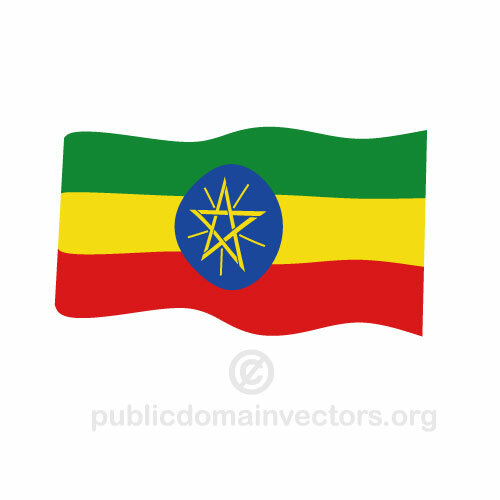 Melambai-lambaikan bendera Ethiopia vektor