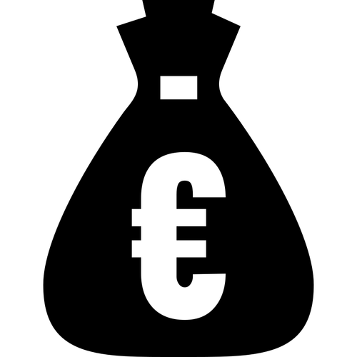 Euro geld tas vector