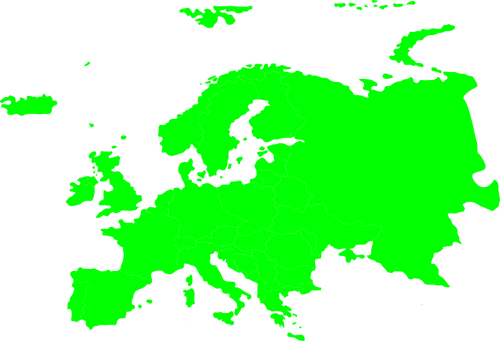 Hijau siluet peta Eropa