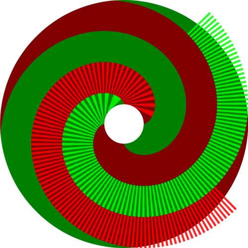 Vector illustraties van groene grijze cirkel met afzonderlijke regels