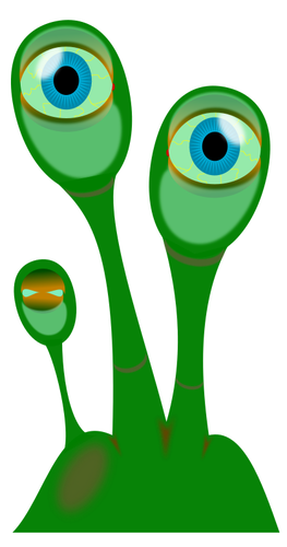 Vector de la imagen de alien planta con dos ojos