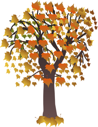 Autumn tree branch vector clip art