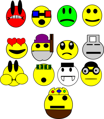 Selecţie de emoticoane.