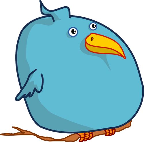 Fat bird vector clip art