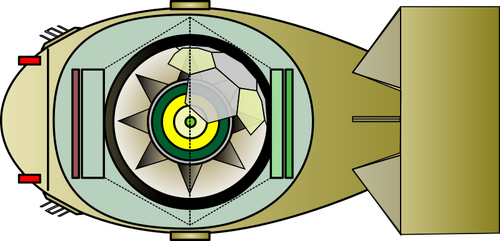 Desenho do interior de um tubarão eletrônico