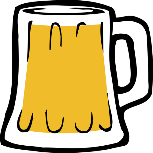 Ilustração em vetor de caneca de cerveja cheia de cerveja