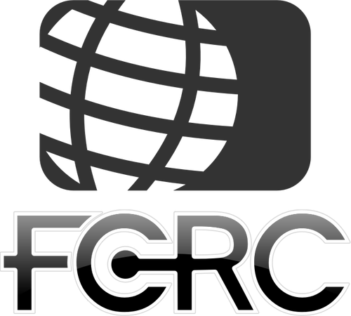 FCRC glob ilustracja wektorowa logo czarno-białe
