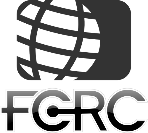 FCRC dunia logo vektor ilustrasi dalam hitam dan putih