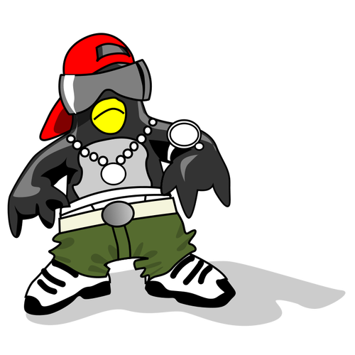 Gambar vektor berpakaian penguin