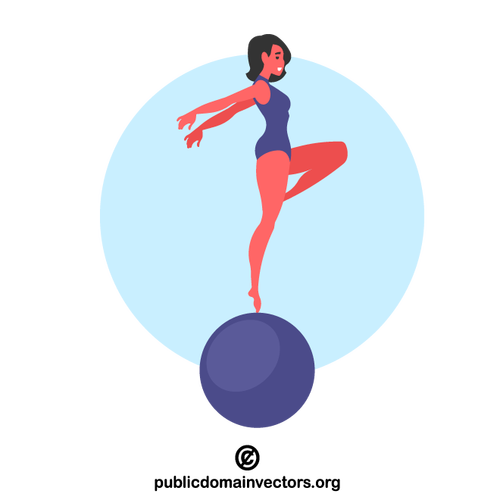 Female gymnast on the ball