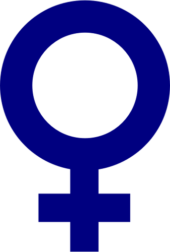 Vektorový obrázek tmavě modré Genderový symbol pro ženy