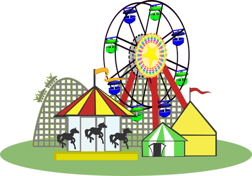 वेक्टर ग्राफ़िक्स के साथ बच्चों के लिए सुविधाएं सर्कस