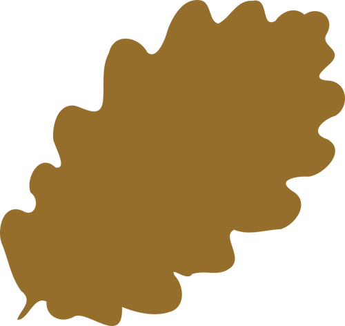 Dibujo de silueta de hoja marrón
