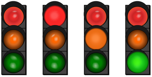 Vector afbeelding van vier verkeerslichten