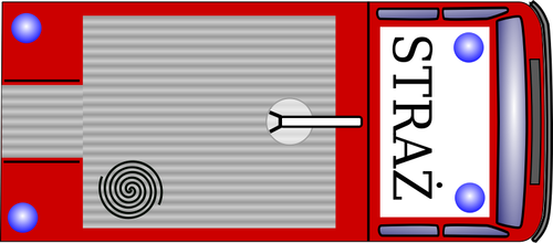 火灾应急卡车顶视图矢量图像