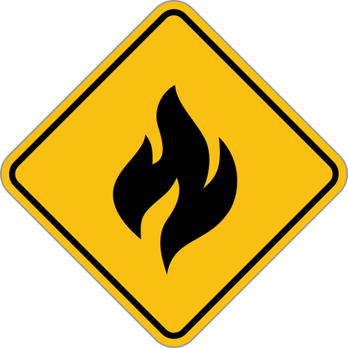 Vektor-Bild gelb Feuer-Zeichen