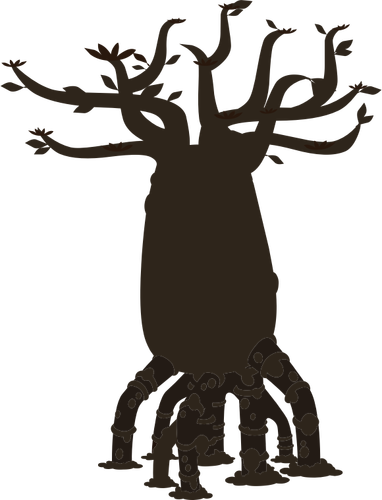 Firebug butelka drzewo ilustracja wektorowa sylwetka
