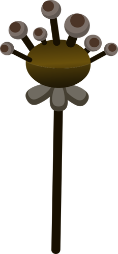 Vector tekening van decoratieve bruin nep bloem