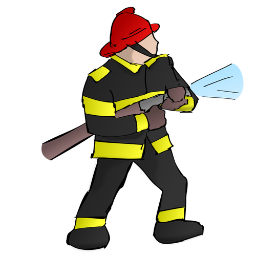 Brandweerman vector tekening