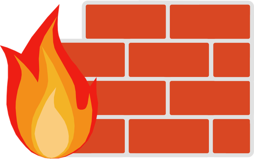 Color vector image of firewall for computer networks