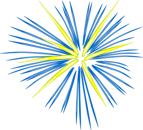 Mavi fireworks vektör çizim