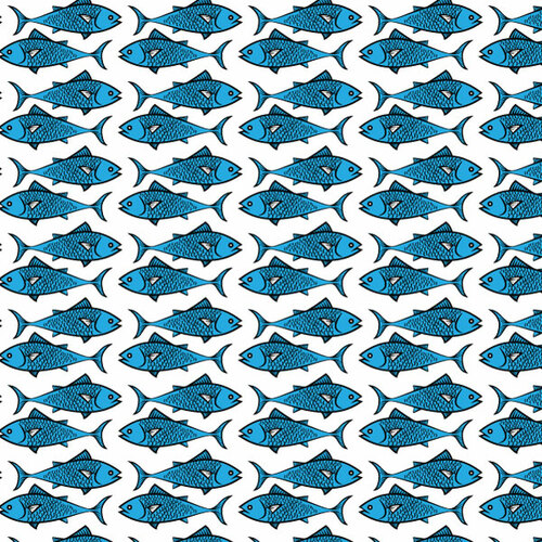 Blå fisk sømløs mønster