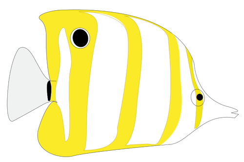 Afbeelding van de gele tropische vissen