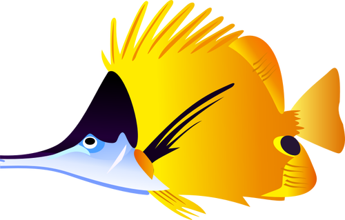 Illustration vectorielle poisson noir et jaune