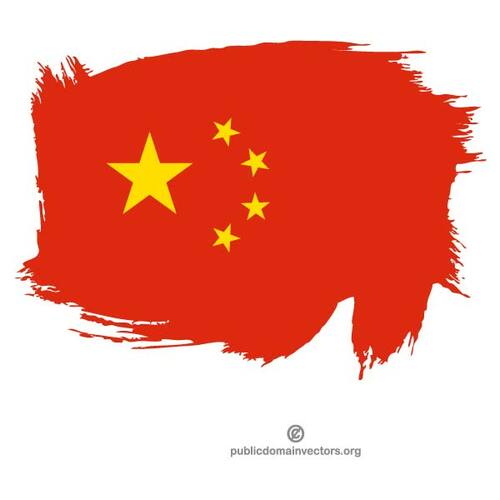 Kinesiske flagget malt på hvite overflaten
