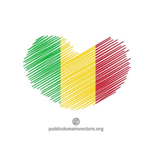 Kształt serca w kolorach Mali