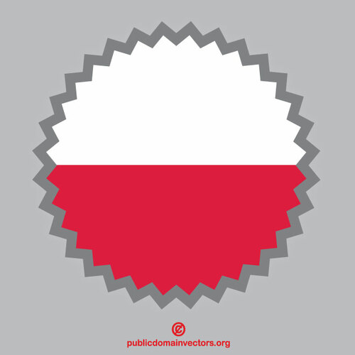 Etiqueta redonda da bandeira de Poland