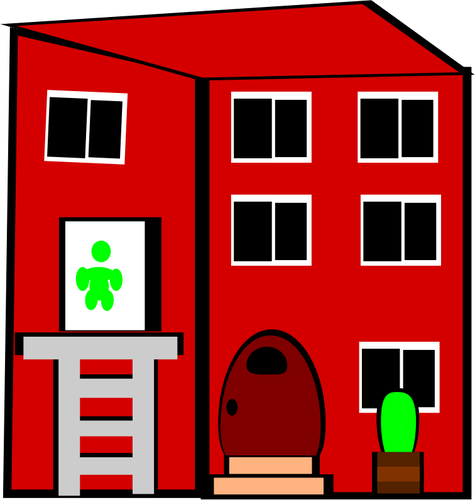 Red flate bygge vector illustrasjon