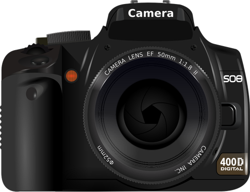 Illustrazione vettoriale di fotocamera DSLR fotocamera