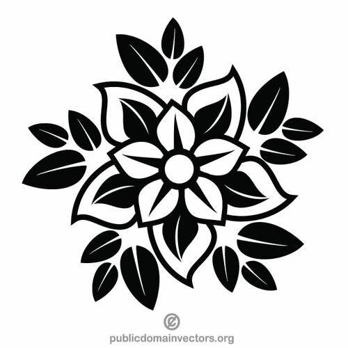 Monochrome fleur clip art vecteur