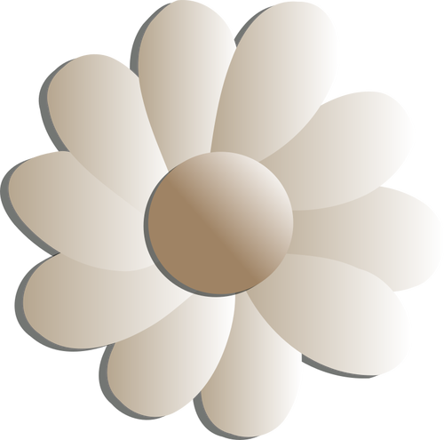 Clip-art vector de flor em tons pálidos de marrom