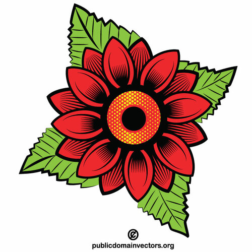 Grafica ClipArt a fiori rossi