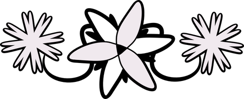 Vektoripiirros kolmesta kukasta koriste-elementti