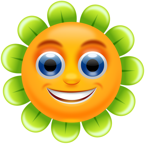Imagem vetorial de flor a sorrir