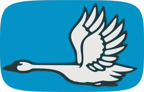 Obrázek létající labutě na modrém pozadí