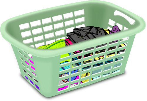 Basket with dirty laundry vector clip art