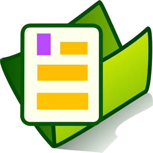 Vektorritning av gröna PC dokument broschyren ikonen