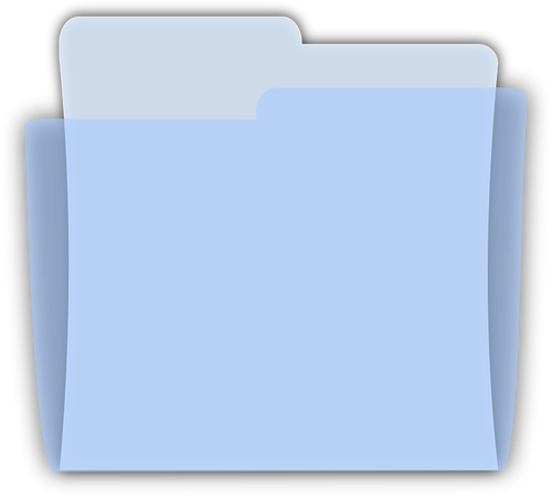 वेक्टर नीले प्लास्टिक दस्तावेज़ बाइंडर का चित्रण