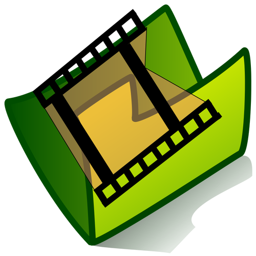 Grafika wektorowa wideo teczka zielona ikona