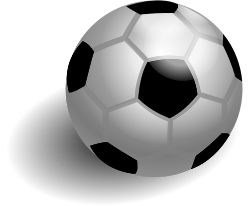 Balón de fútbol con dibujo vectorial de sombra