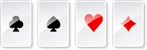 Vectorafbeeldingen aantal glossy gokken kaarten