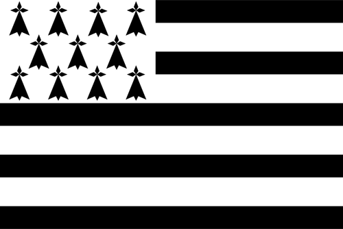 Bretagnen alueen lippuvektoripiirustus