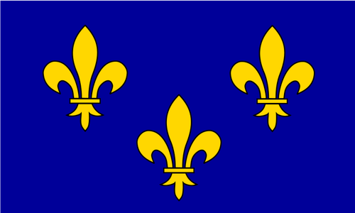 法国法兰西岛地区国旗矢量图形