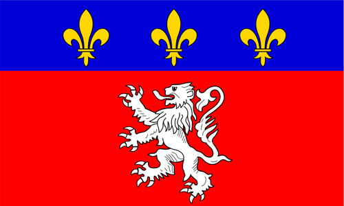 चित्रण Lyonnais क्षेत्र ध्वज वेक्टर